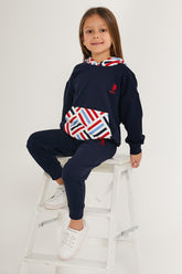 U.S. Polo Kids Girls Pajamas Two Pieces Set Three Thread Raised